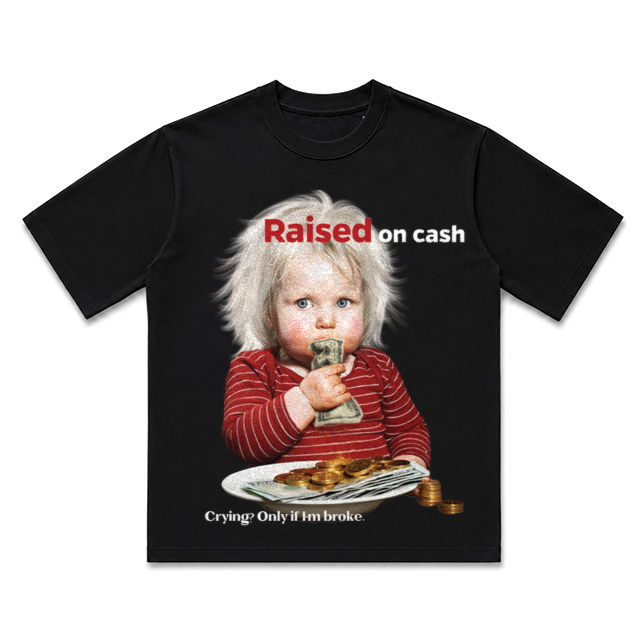 RAISED ON CASH TEE